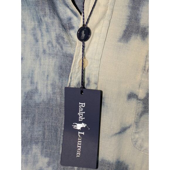 Polo Ralph Lauren Mens L Embroidered American Flag Top Rugged Distressed Grunge - Picture 6 of 9